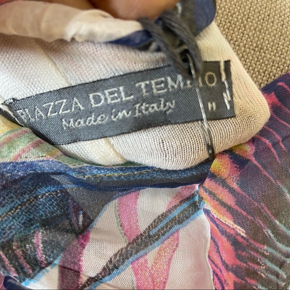 NWT PIAZZA DEL TEMPIO WATERCOLOR FLORAL Silk DRESS - Picture 6 of 8